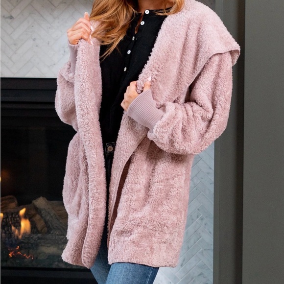 Hem & Thread Jackets & Blazers - American Blues Hem & Thread Cozy Sherpa Jacket in Dusty Lilac